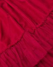 Alexandra Velvet Ruffle Party Dress, Red (RED), large