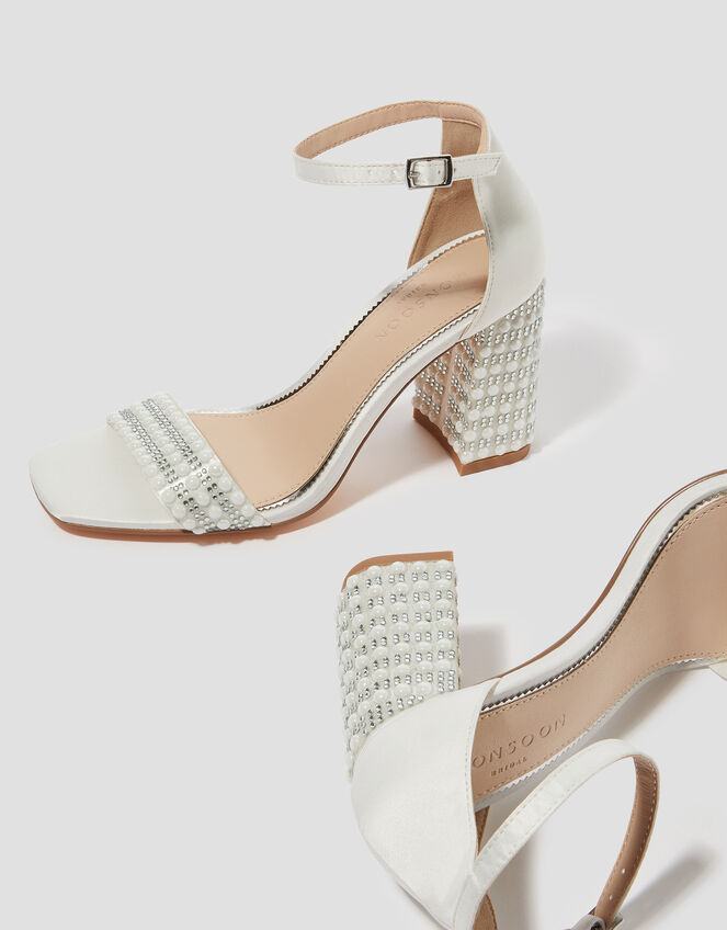 Bridal Penelope Pearl Heeled Sandals , Ivory (IVORY), large