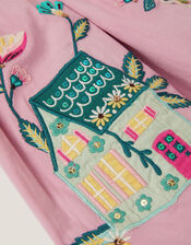 Fairytale Embroidered Cotton Skirt, Purple (LILAC), large