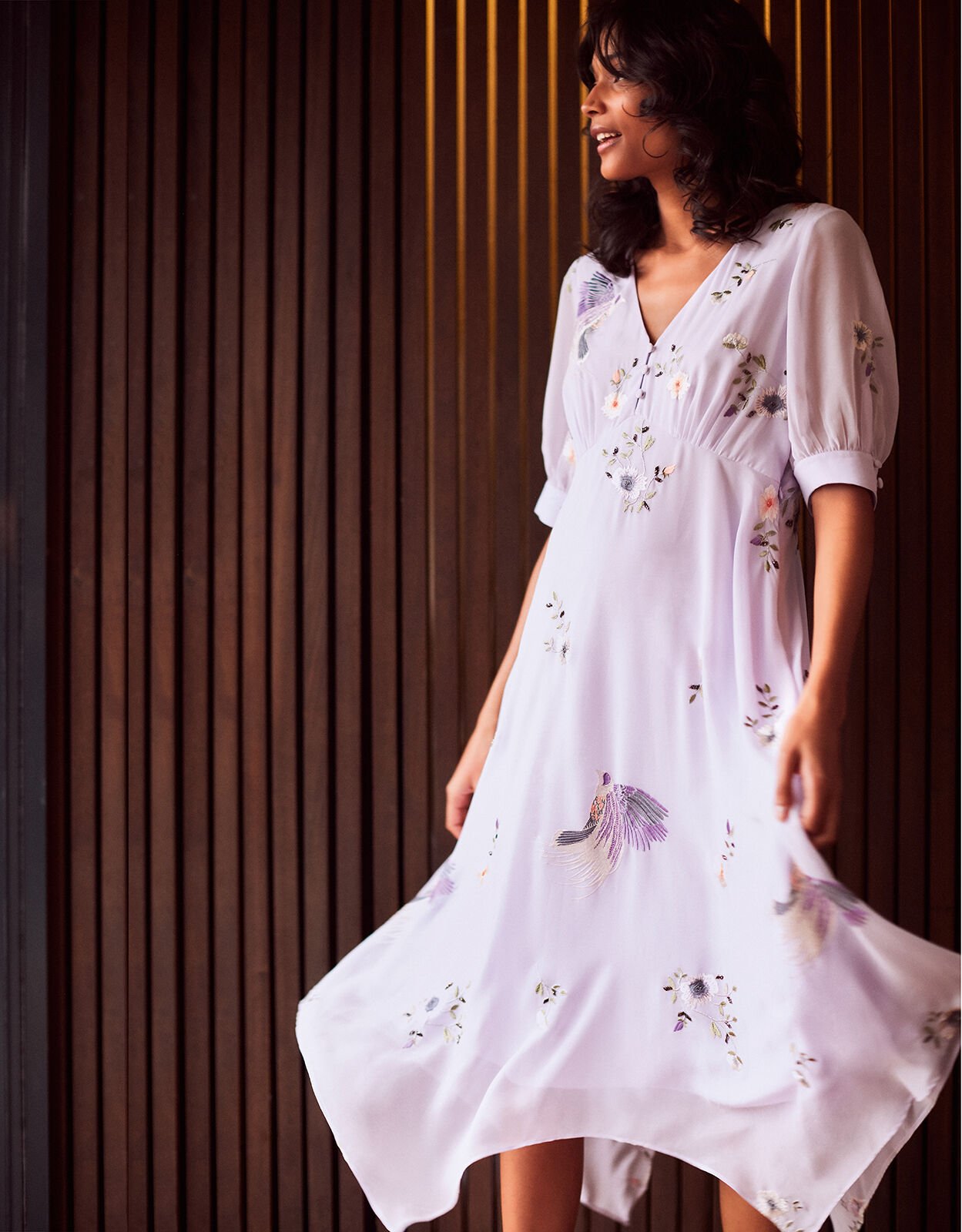 Embroidered hem dress cheap