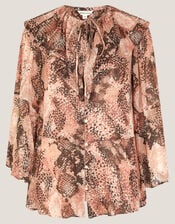 Synthia Snake Print Blouse, Pink (BLUSH), large
