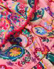 Paisley Print Hanky Hem Dress, Pink (PINK), large