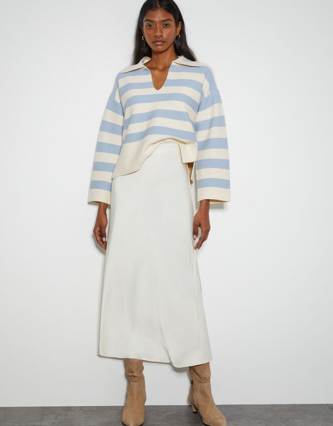 Shay Stripe Collar Jumper, Blue (PALE BLUE), large