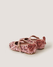 Sequin Mary Jane Ballet Flats, Pink (PINK), large