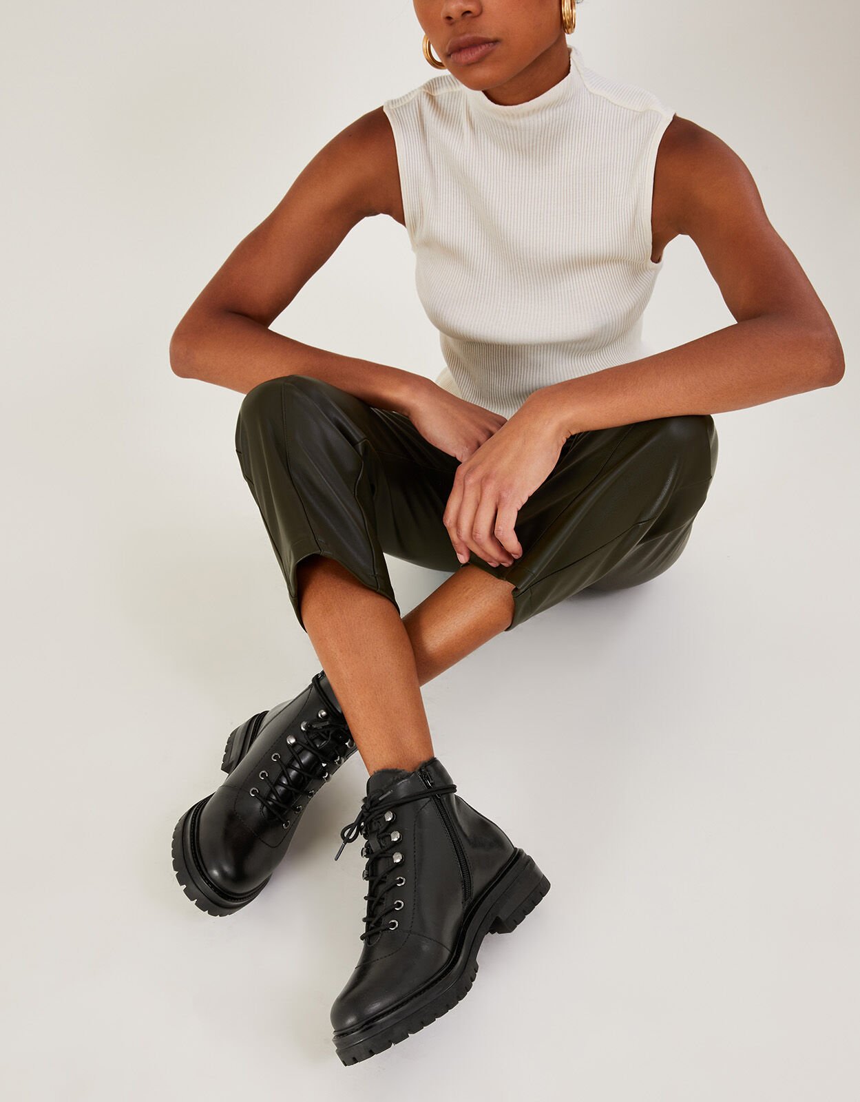 Long leather walking best sale boots
