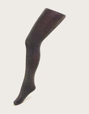 Girls Sparkly Nylon Tights, Blue (NAVY), large