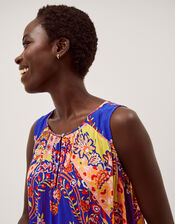 Padma Sleeveless Printed Top, Blue (COBALT), large