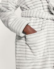 Stripe Textured Dressing Gown, Grey (GREY), large