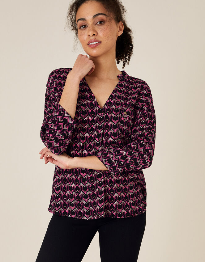 Ziggy ZigZag Blouse with LENZING™ ECOVERO™, Pink (PINK), large