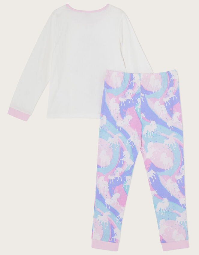 3D Unicorn Marble Pyjama Set, Ivory (IVORY), large