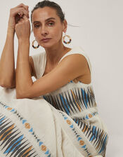 Devotion Twins Elegant Jacquard Maxi Dress, Natural (NATURAL), large