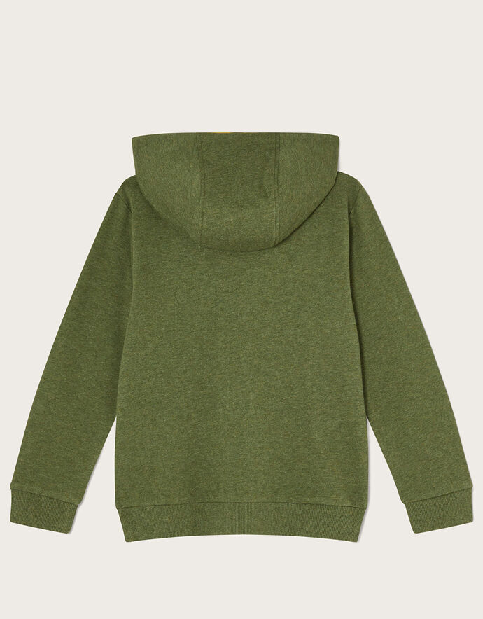Removable Bear Green Fur Tall Pullover Hoodie