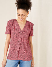 Angela Animal Print Top , Pink (PINK), large