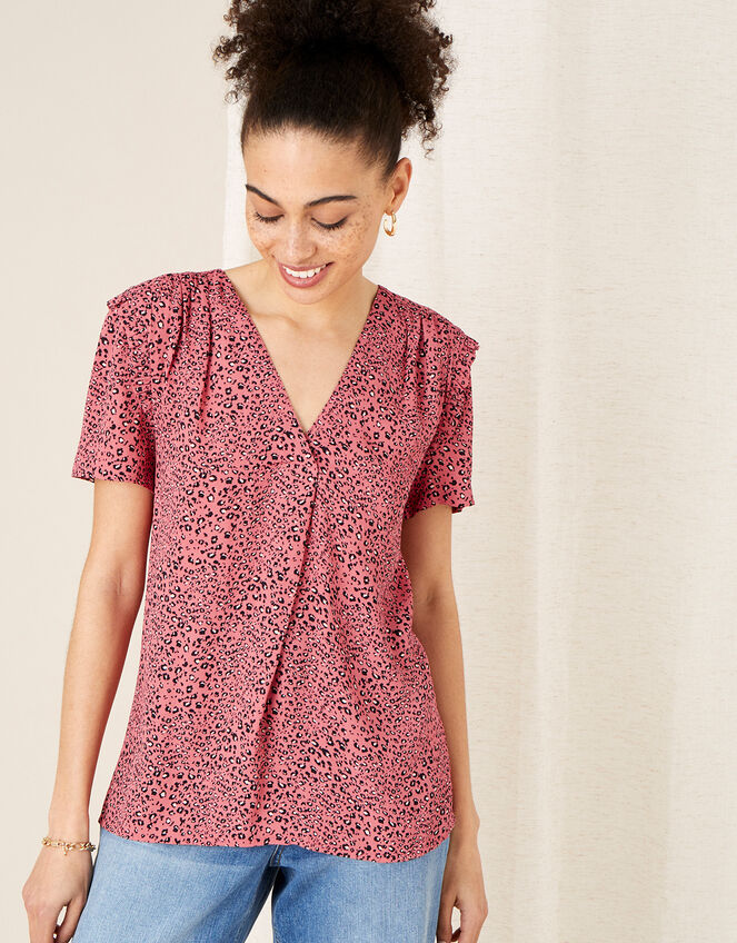 Angela Animal Print Top , Pink (PINK), large