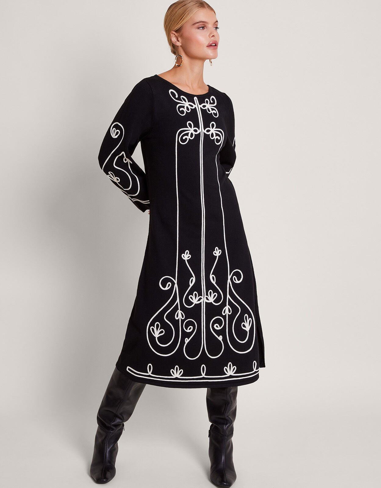 Monsoon black discount knitted dress