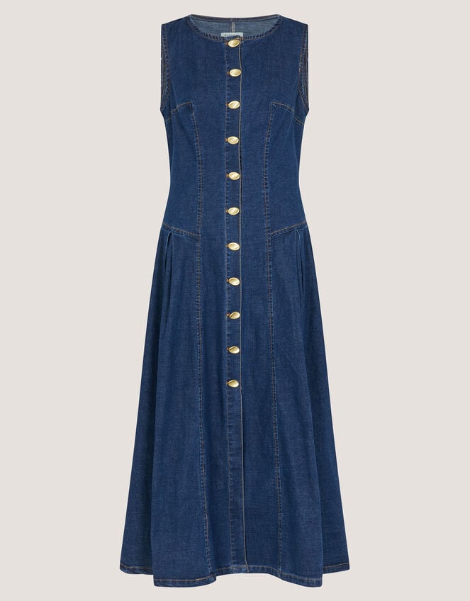 Layla Sleeveless Denim Midi Dress Blue