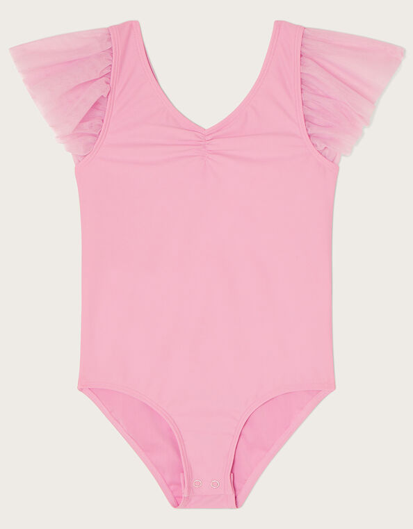 Land of Wonder Ruffle Sleeve Leotard, Pink (DUSKY PINK), large