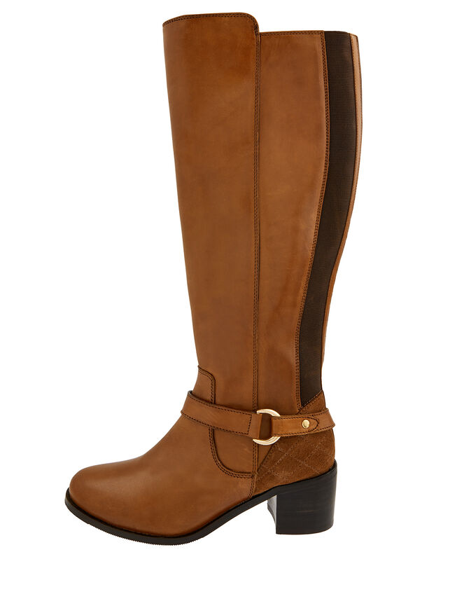 Edie Long Leather Boots, Brown (MOCHA), large