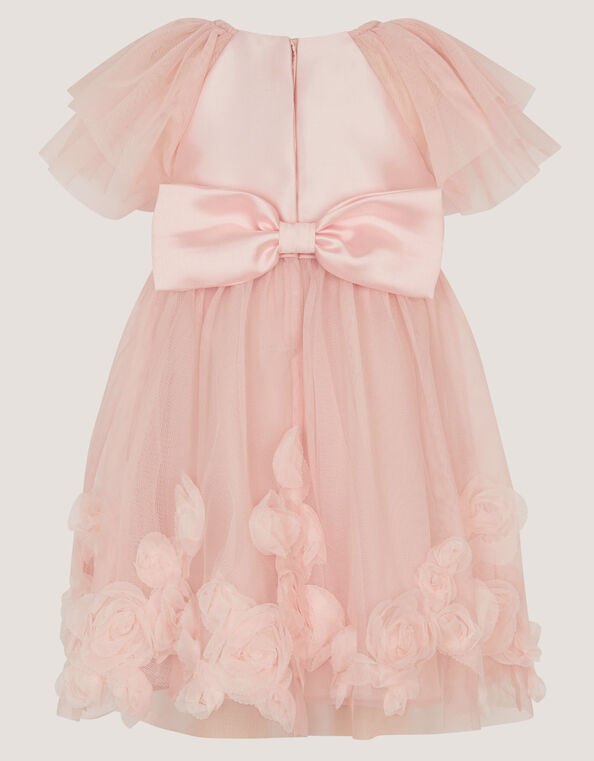 Baby Eden Appliqu&eacute; Rose Tulle Dress, Pink (PINK), large