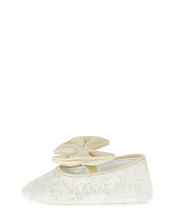 Bow Jacquard Booties , Ivory (IVORY), large