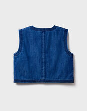 East Juna Denim Gilet, Blue (BLUE), large