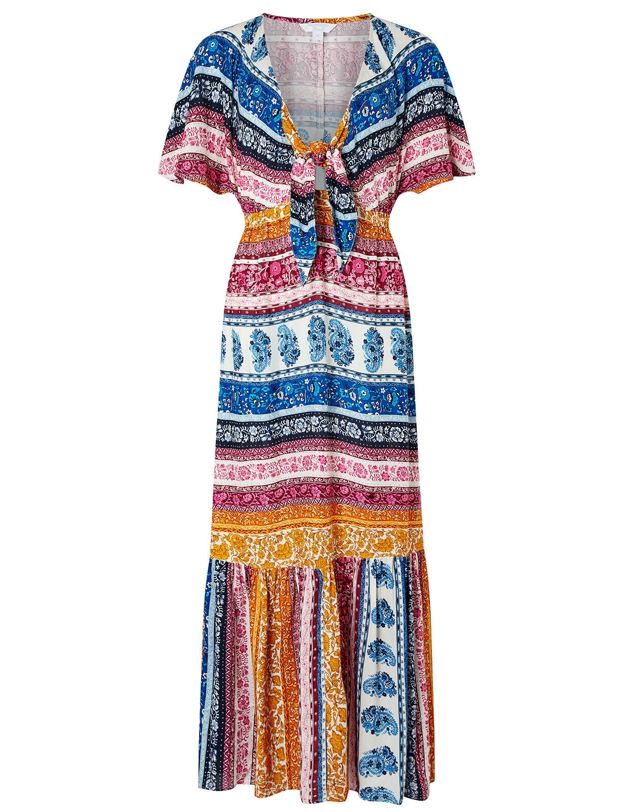 Striped floral clearance maxi dress