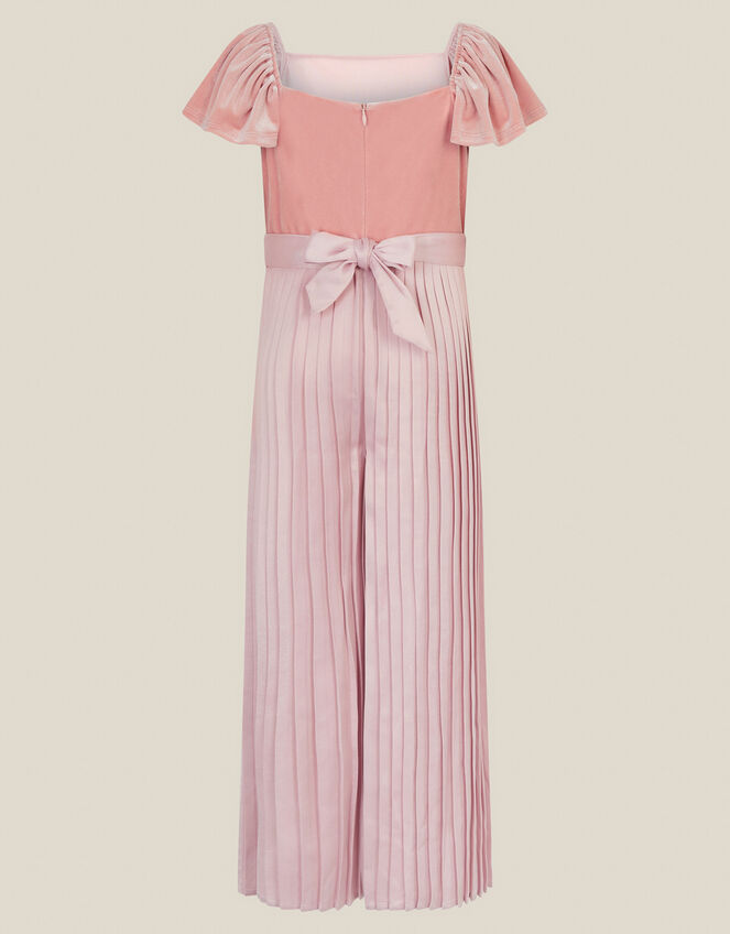 Quinn Velvet Pleated Jumpsuit, Pink (PINK), large