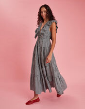 Sundress Shandrani Gingham Maxi Dress, Black (BLACK WHITE), large