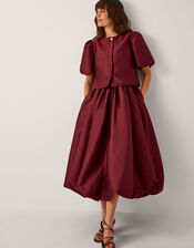 Mya Puff-Sleeve Jacket, Red (BURGUNDY), large