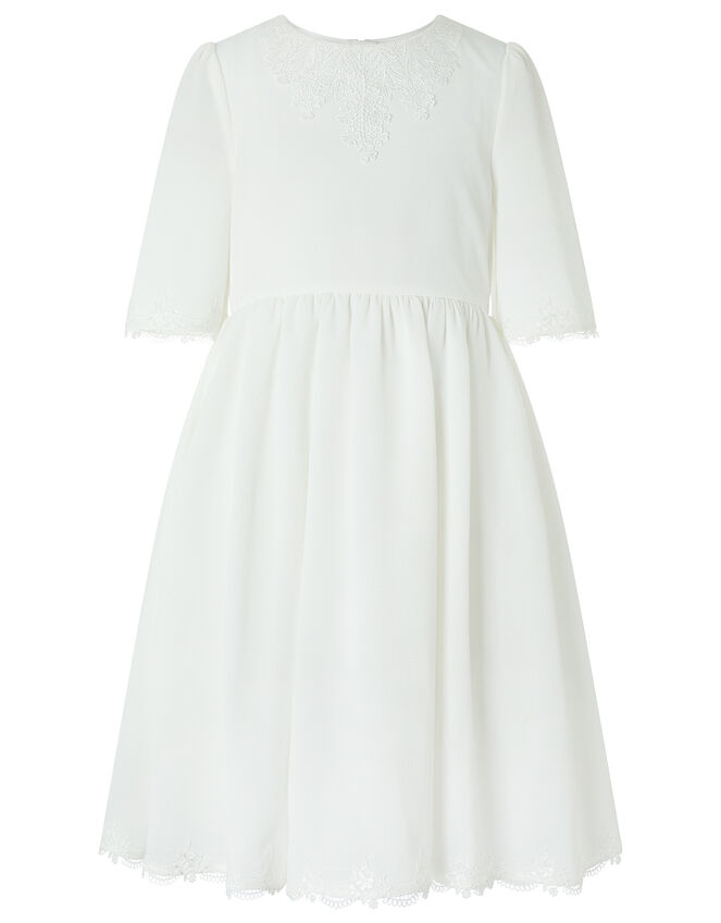 Fontaine Tunic Dress with Lace Applique, Ivory (IVORY), large