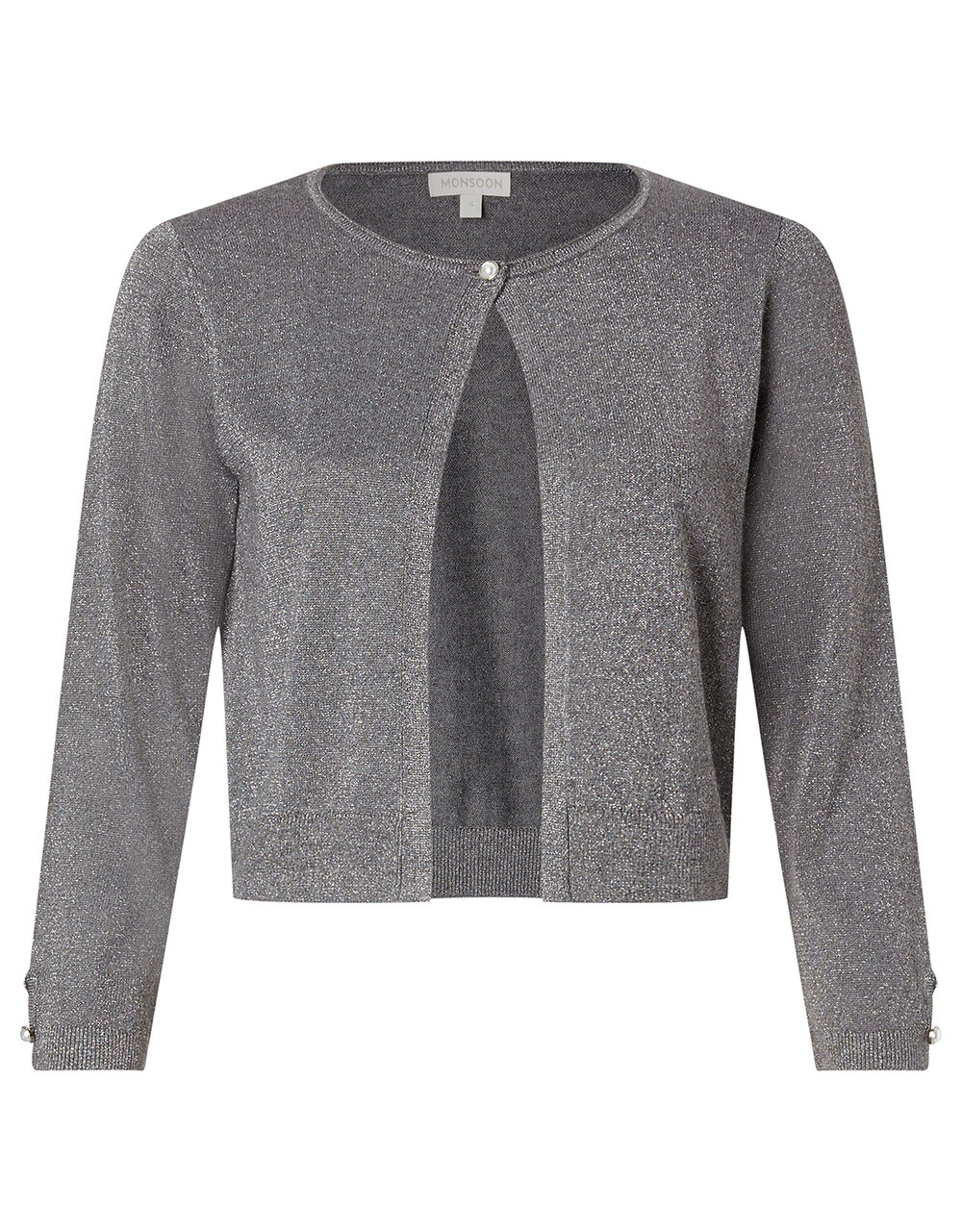 Elyse Shimmer Shrug Silver Shrugs Monsoon UK.