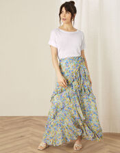 Helen Dealtry Louis Floral Wrap Skirt, Blue (BLUE), large