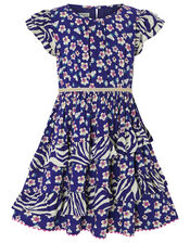 S.E.W Eloise Mixed Print Dress, Blue (NAVY), large
