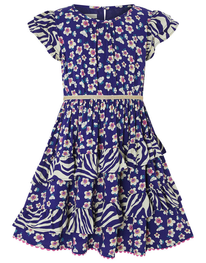 S.E.W Eloise Mixed Print Dress, Blue (NAVY), large