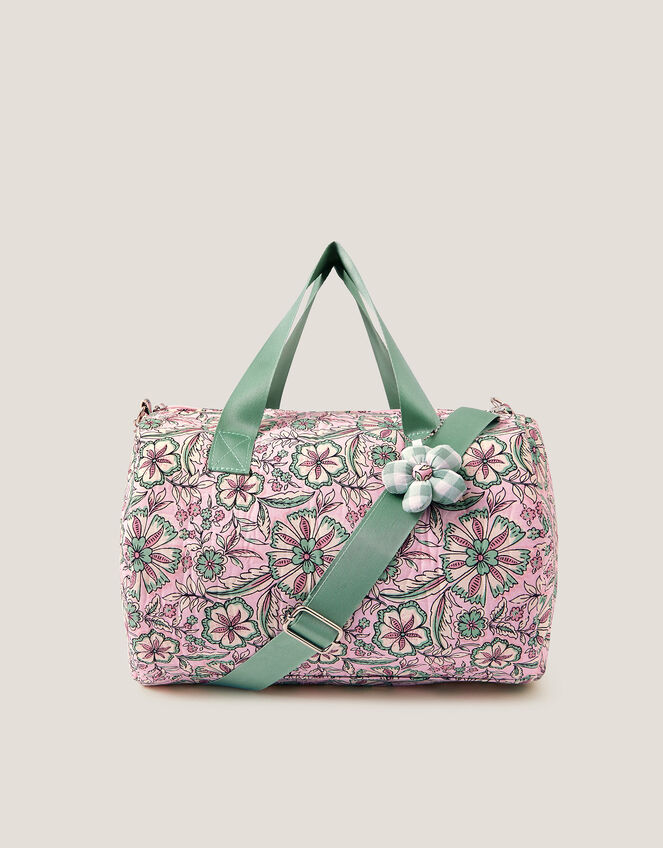 Floral Print Duffle Bag, , large