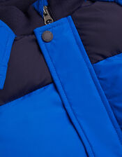 Colourblock Puffer Jacket, Blue (BLUE), large
