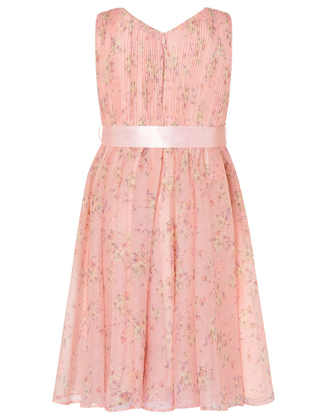 Ditsy Print Pleated Dress, Pink (PALE PINK), large