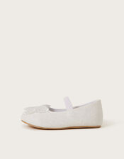 Baby Butterfly Glitter Walker Shoes, Ivory (IVORY), large