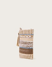 Raffia Beaded Phone Bag, , large