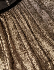 Samantha Shimmer Drop Waist Dress, Gold (ROSE GOLD), large