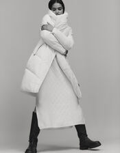 Dhalia Long Padded Coat, White (WHITE), large