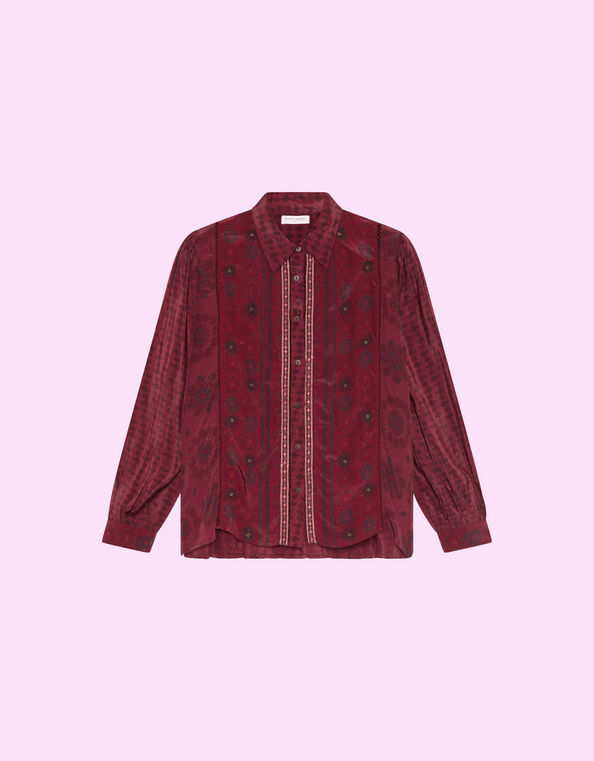 Maison Hotel Emilie Floral Shirt, Red (RED), large