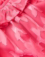 Floral Burnout Long Sleeve Dress, Pink (PINK), large