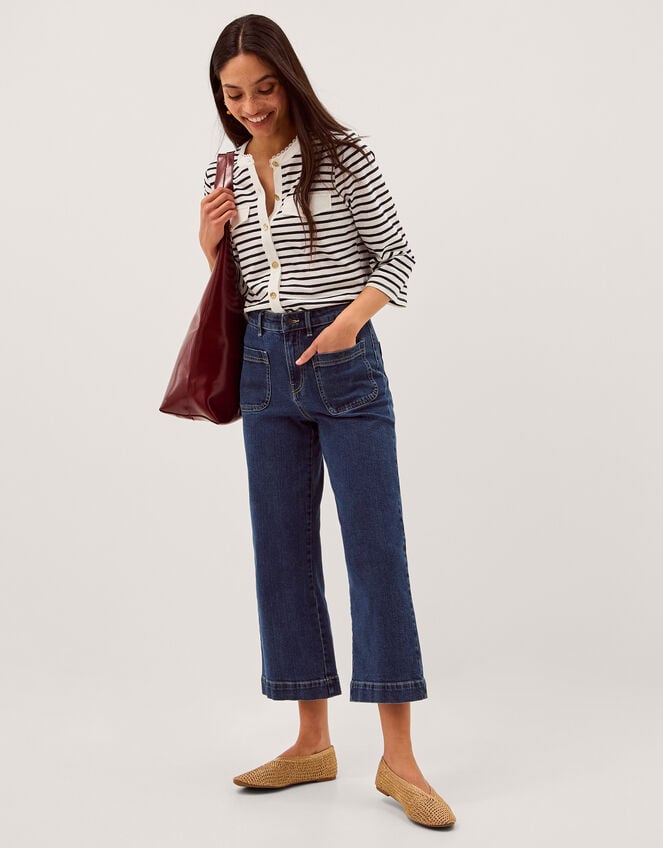 Shania Stripe Jersey Buttondown Top, Ivory (IVORY), large