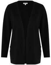 Button Side Edge-to-Edge Cardigan , Black (BLACK), large