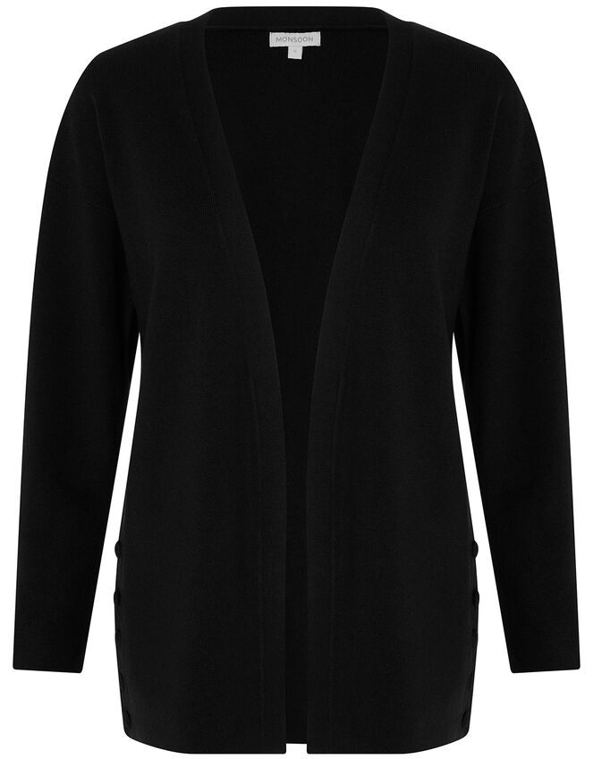 Button Side Edge-to-Edge Cardigan , Black (BLACK), large