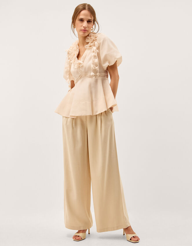 Clarissa Floral Appliqué Top Ivory