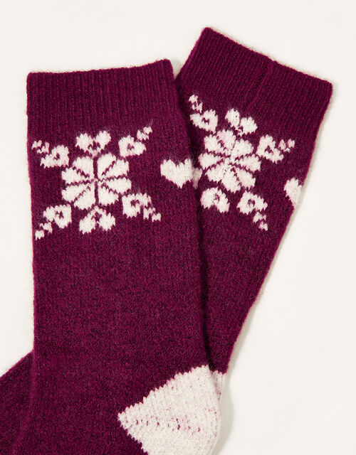 Fair Isle Knit Socks, , large