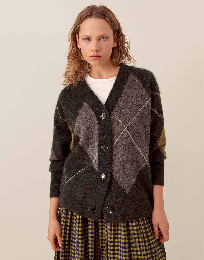 East Elowen Argyle Cardigan, Multi (DARKS MULTI), large
