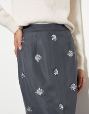 Hana Embellished Organza Midi Skirt, MID BLUE, large
